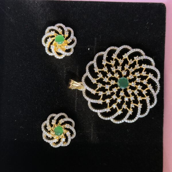 Pendent set AAA AD STONE Emerald Green stone - Image 3