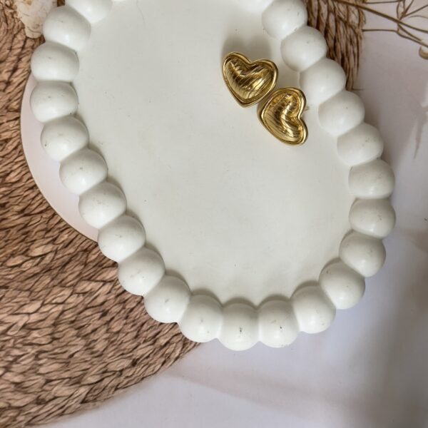 Beautiful Anti tarnish gold plated daily wear Heart earrings - Image 3