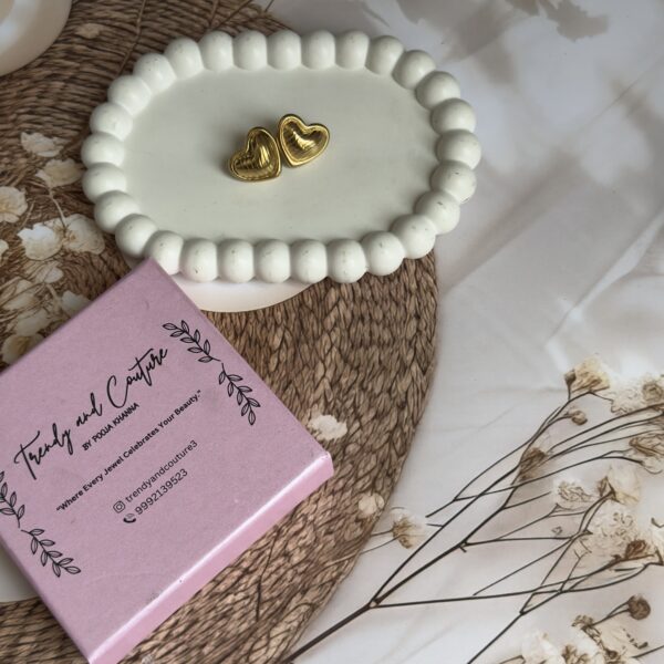Beautiful Anti tarnish gold plated daily wear Heart earrings - Image 2